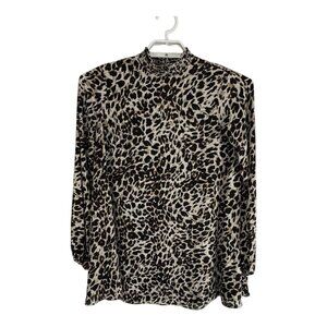 Show Me Your Mumu Womens Shirt Adult Size XS Black Cheetah Long Sleeve Tunic
